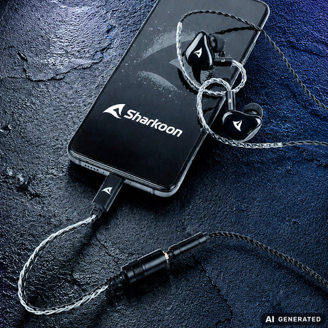 Sharkoon stealthbite iem in-ear oortjes (zwart, pc, usb-a, ubs-c, 3,5 mm)