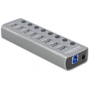 Delock Hub USB 3.2 gen 1 avec hub USB 7 ports (gris)
