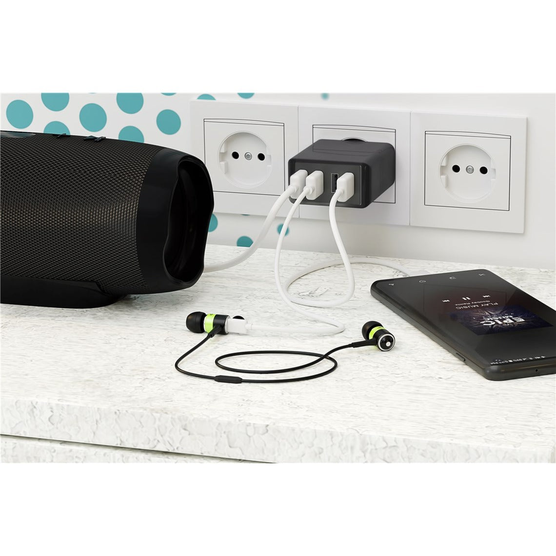 Chargeur USB à 4 voies Goobay (30 W)