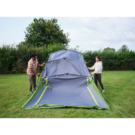 Tente occultante Coleman Fastpitch Victoria Falls 4 – Tente 4 personnes - Montage rapide grâce à Fastpitch – Technologie de chambre occultante - Vert