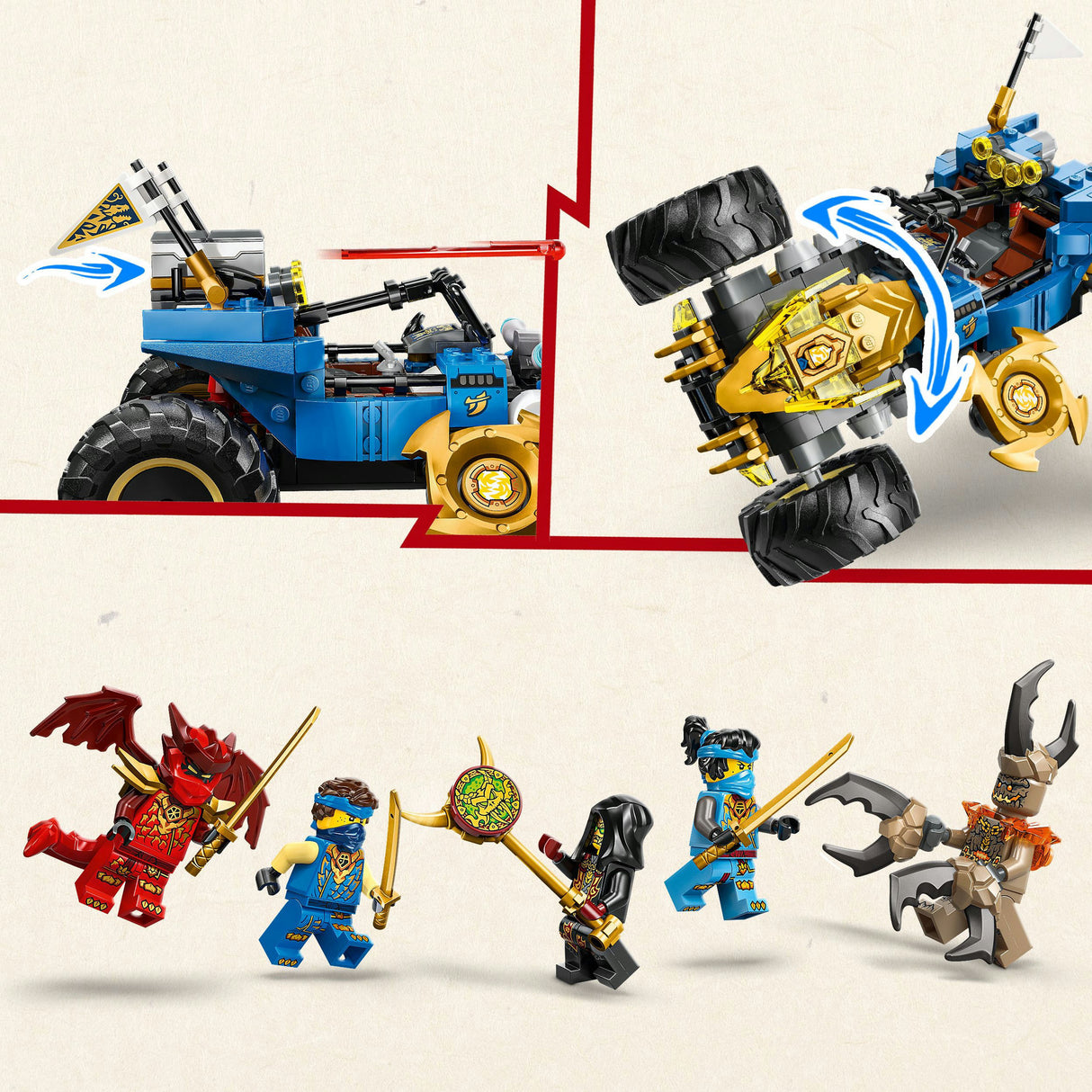 Lego Ninjago - jouet de construction de voiture transformable de Jay (71856)