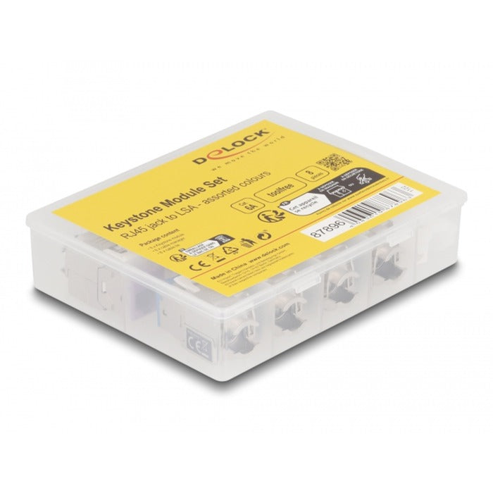 Delock module keystone prise rj45 vers lsa cat 6a sans outil, 8 pièces (multicolore)