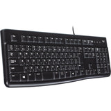 Clavier Logitech k120 pour entreprise (noir, disposition européenne (qwerty), dôme en caoutchouc, 100%)