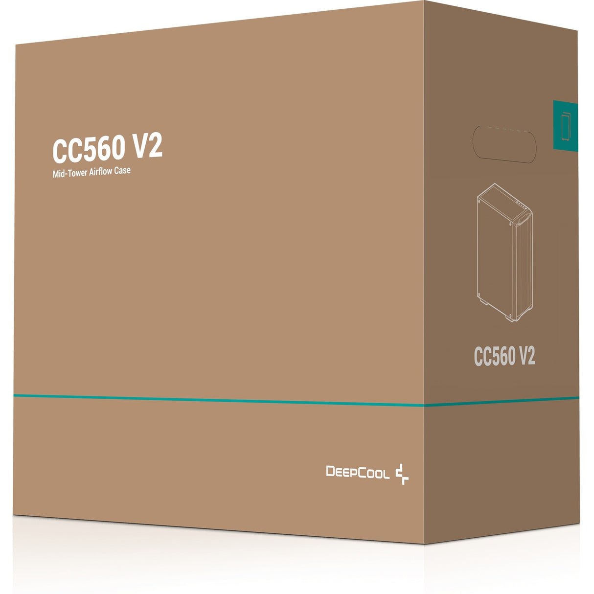 Boîtier tour midi Deepcool cc560 v2 (noir | 2x USB-A | verre trempé)