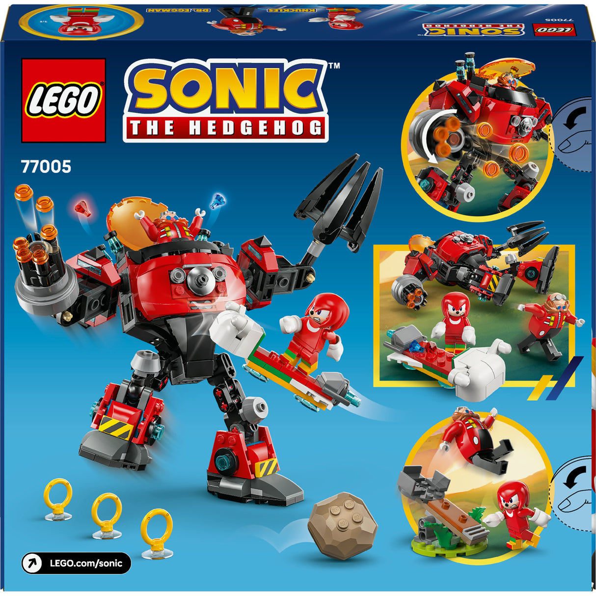 Lego Sonic 77005 Knuckles contre le robot broyeur d'œufs Dr. Eggman