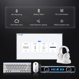 Mchose v9 turbo+ magnetic wireless over-ear gaming headset (wit zilver, nintendo switch, playstation 4, playstation 5, mobiel, pc, 2.4g bluetooth usb)