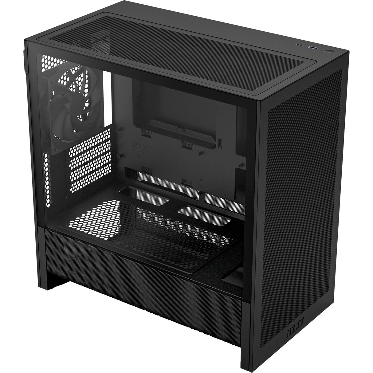 Boîtier tour midi Nzxt h3 flow (noir (mat) | 1x USB-A | 1x USB-C | verre trempé)