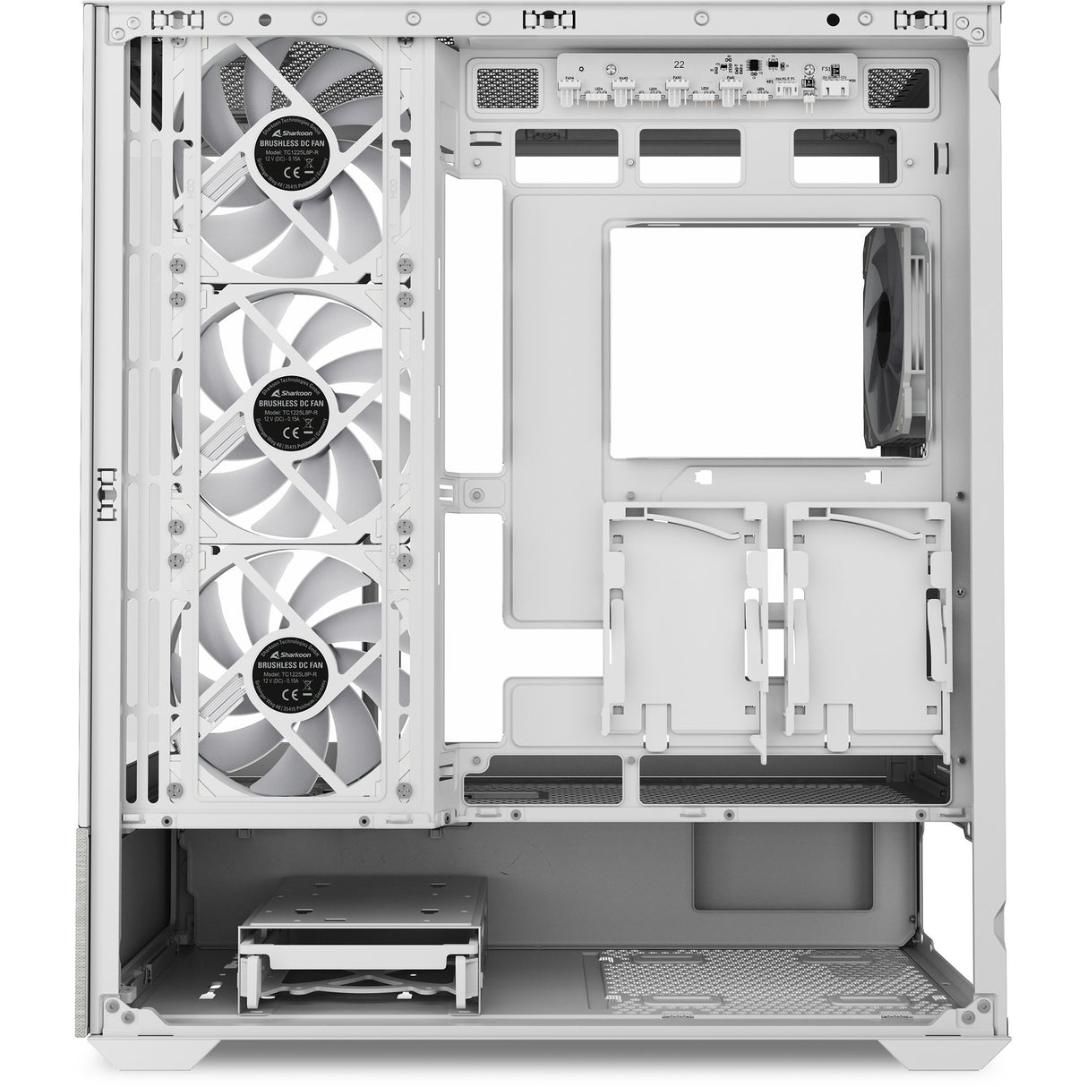 Boîtier tour midi Sharkoon ak7 argb (blanc | 2x USB-A | 1x USB-C | RGB | verre trempé)