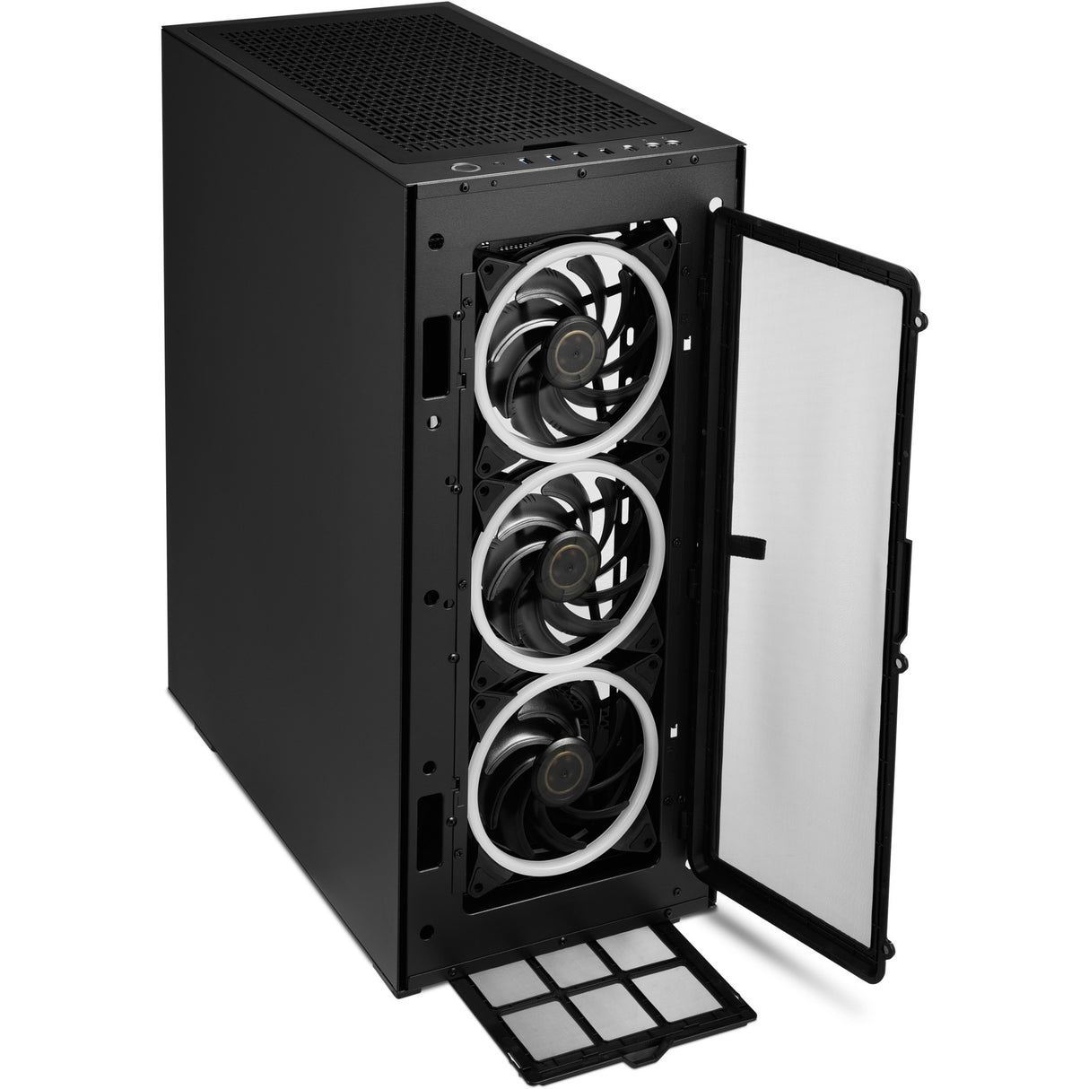 Boîtier tour midi Sharkoon rev300 (noir | 4x USB-A | 1x USB-C | RVB | verre trempé)