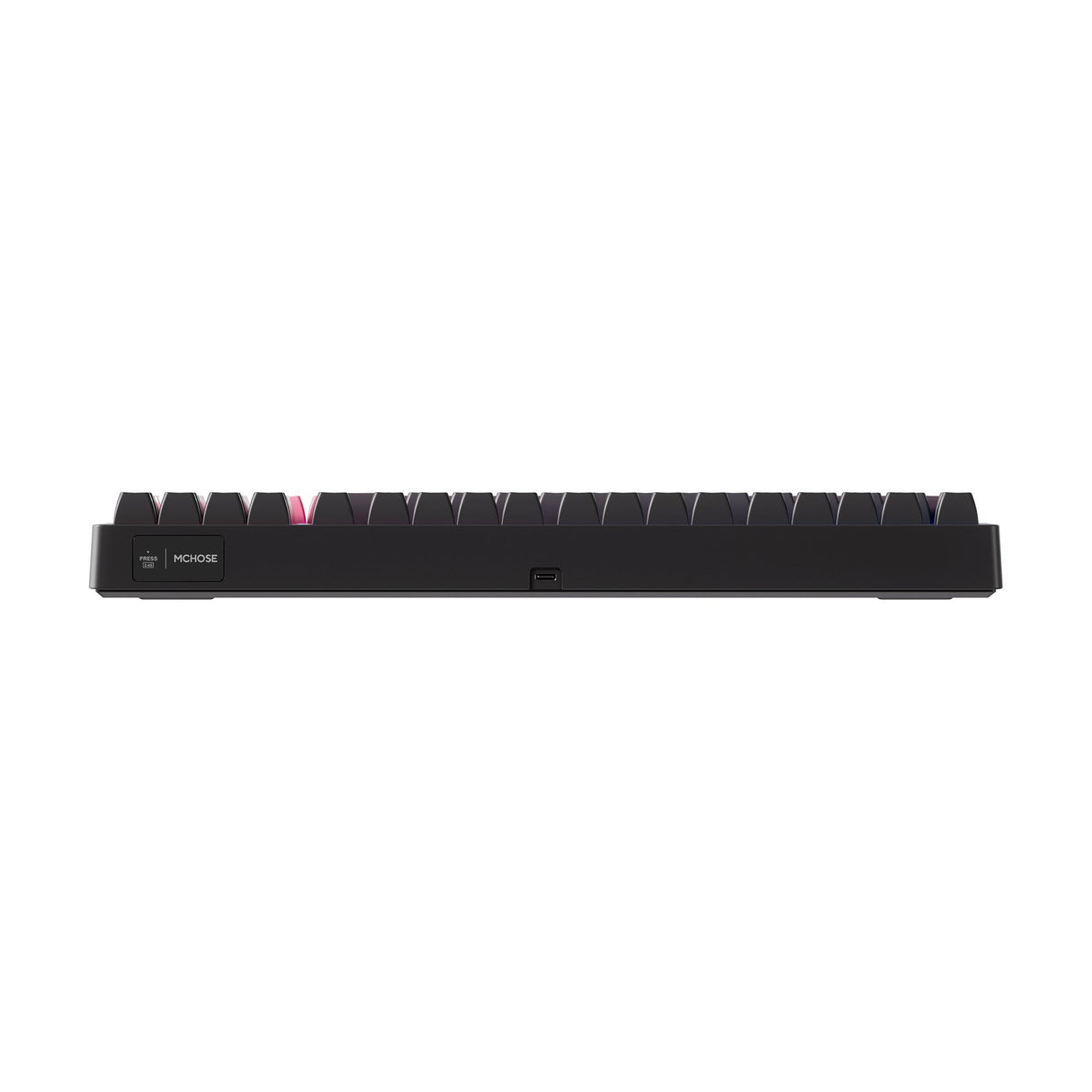 Mchose G98 Pro Noir Rose Flamme Orange Clavier de jeu mécanique RVB personnalisé tri-mode sans fil (noir, disposition américaine (Qwerty), TTC flamme orange, RVB, échange à chaud, PBT gravé sur le côté, sans fil | Bluetooth | USB-C)