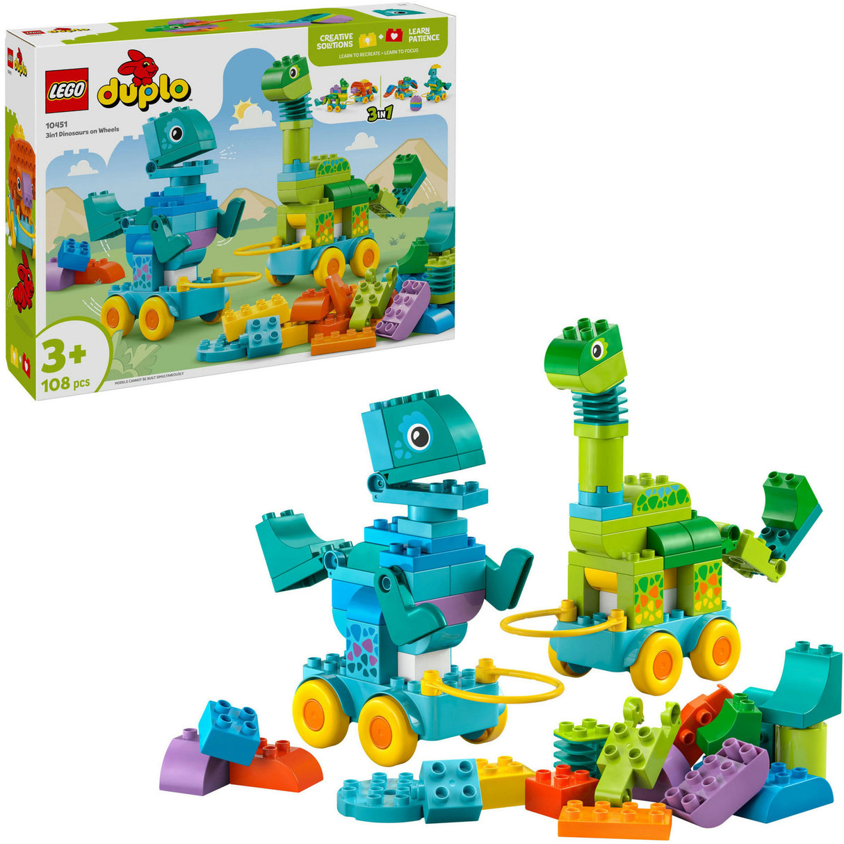 Lego Duplo 10451 dinosaures 3-en-1 sur roues