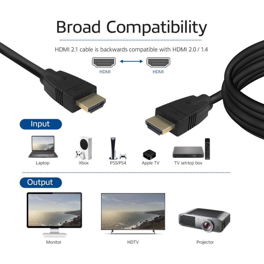 Act Connectivité 3 mètres HDMI 8K Ultra High Speed ​​Cable V2.1 HDMI-A