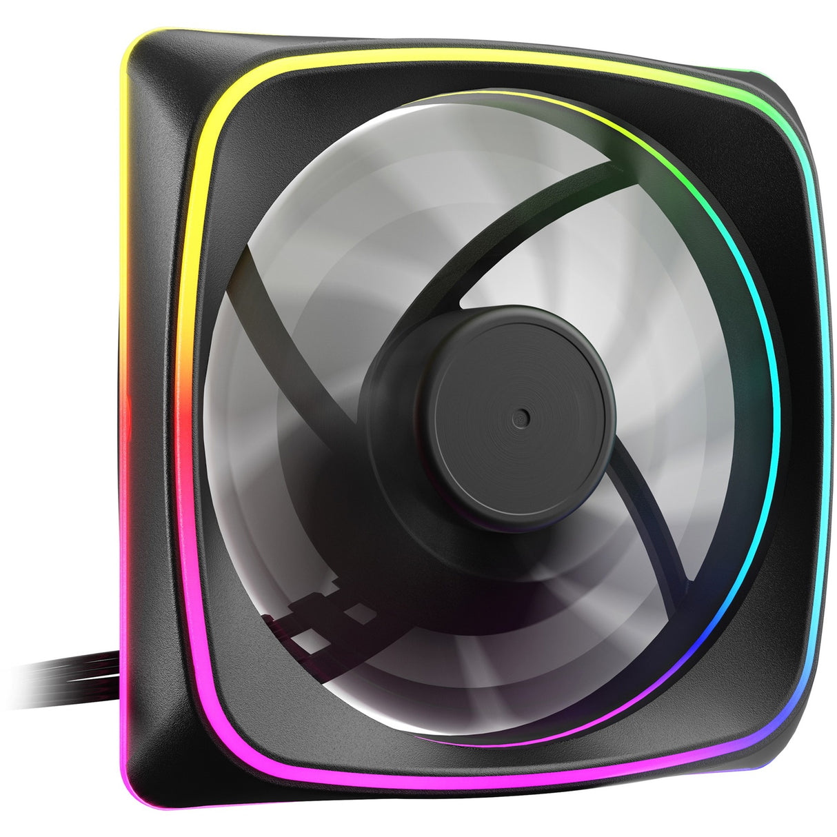 Sharkoon requin lumières rgb pwm ventilateur de boîtier (noir, 120 x 120 x 25 mm)