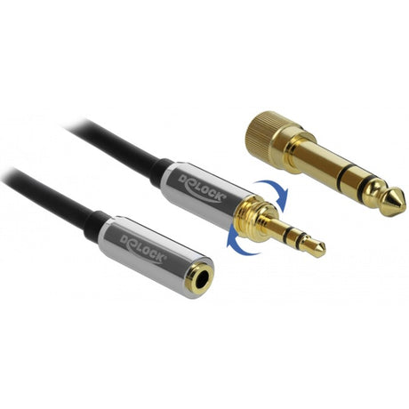 Delock câble d'extension jack stéréo 3,5 mm 3 broches mâle > femelle (noir, 1 mètre)