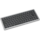 Kensington KB435 EQ clavier compact multi-appareils rechargeable (gris, disposition internationale américaine (QWERTY), commutateurs à ciseaux, 80 % (TKL), USB, 2,4 GHz, Bluetooth 5.4)