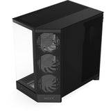 Boîtier tour midi Nzxt h9 flow rgb (noir (mat) | 2x usb-a | 1x usb-c | rgb | verre trempé)