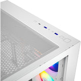 Boîtier tour midi Xyz pc gear tesseract x (blanc | 2x USB-A | 1x USB-C | verre trempé)