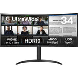 Moniteur incurvé LG ultrawide 34wr50qk-b 34 (noir, 2x HDMI, port d'affichage)