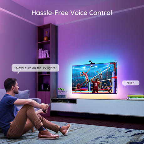 Govee H6199 DreamView T1 TV rétroéclairage éclairage d'ambiance (5 mètres, RGBIC, WiFi, Bluetooth, pour téléviseurs 75 - 85 pouces)