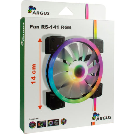 Inter-tech argus rs-141 rgb ventilateur de boîtier (noir, 140 x 140 x 25 mm, pwm)