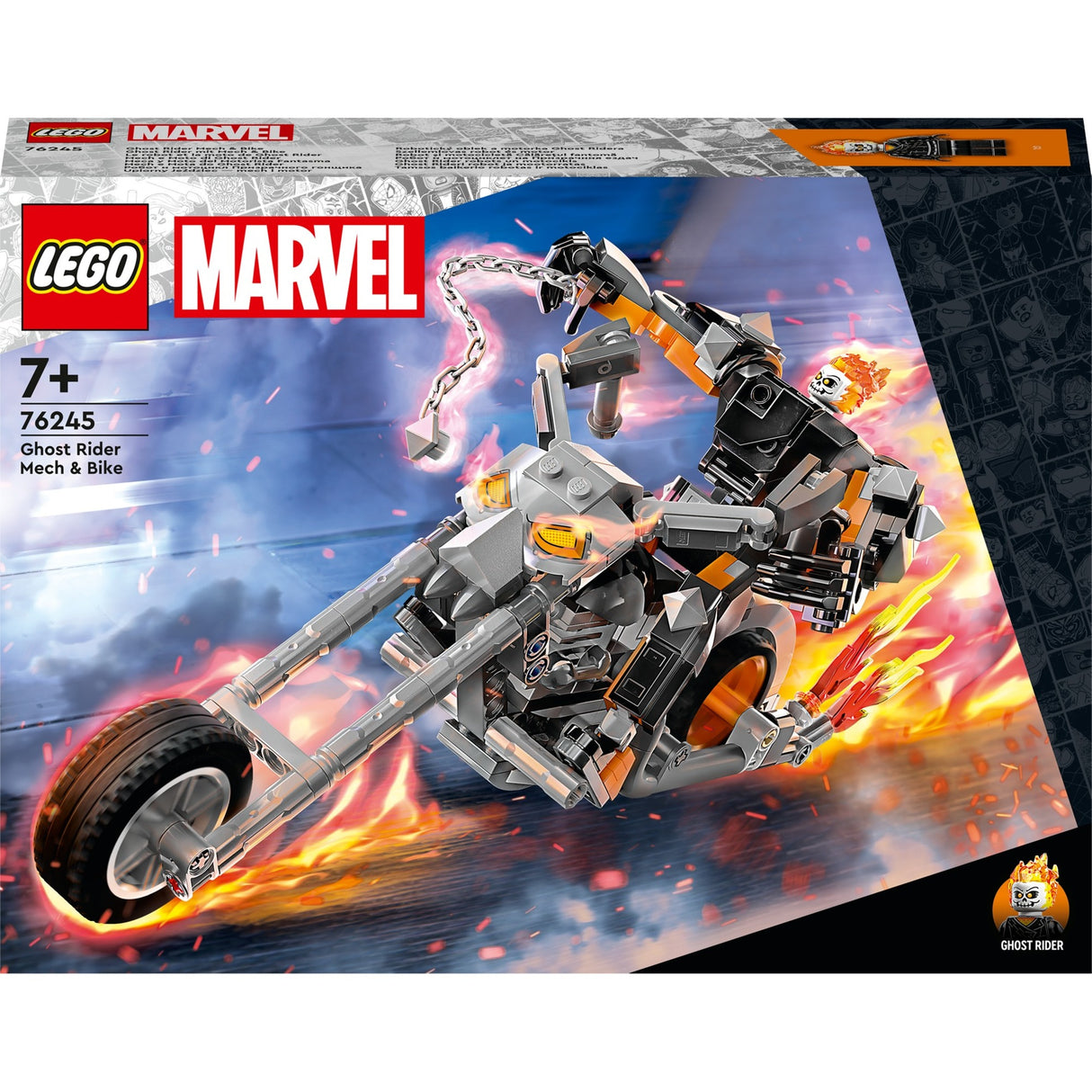 Lego Marvel - Jouet de construction de moto Mech Ghost Rider (76245)