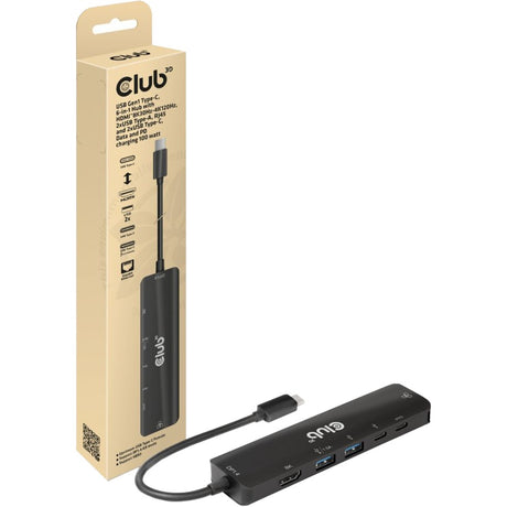 Station d'accueil pour hub Club 3D USB Gen1 Type-C 6-en-1 (noir)