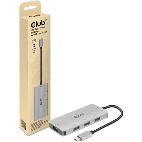 Club 3D USB-C Gen2 > 4x hub USB USB-A 10 Gbit/s (aluminium)