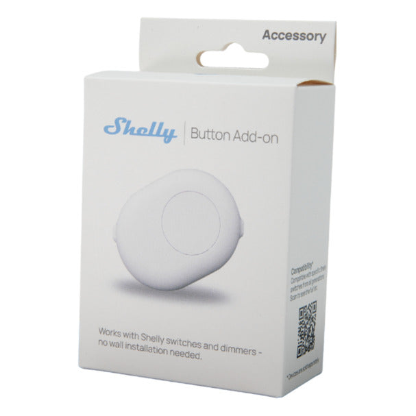 Shelly smart home add-on knop wit met wifi-connectorbediening