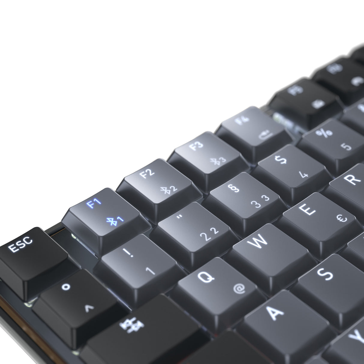 Cherry kw 550 mx lp, clavier (noir, disposition américaine, mx low profile 2.0 ivoire, 96%, led blanche, touches pbt)