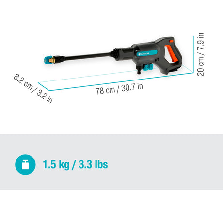 Nettoyeur haute pression Gardena aquaclean 24 18 v p4a solo (gris turquoise, 14800-55, batterie non incluse)