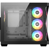 Boîtier tour midi Xyz PC Gear Qubex (noir | 2x USB-A | 1x USB-C | Verre trempé)