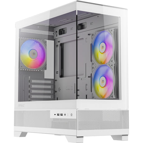 Boîtier mini tour Antec cx500m argb (blanc | 2x USB-A | 1x USB-C | verre trempé)