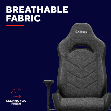 Trust gxt 723 ruya comfortabele stoffen gaming stoel (grijs)