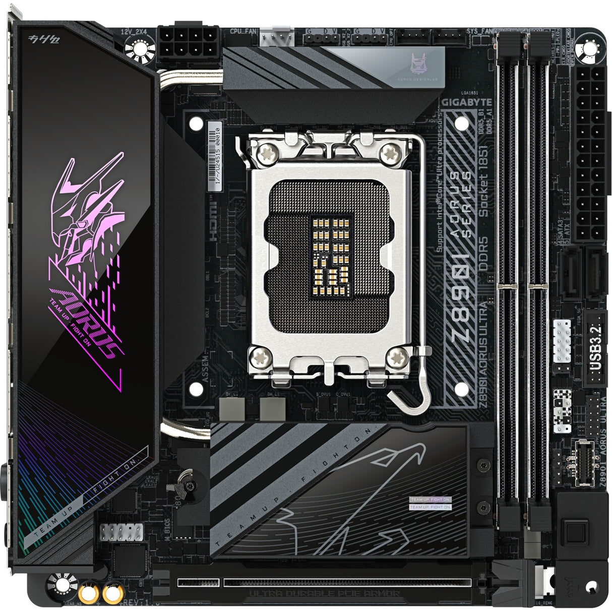 Carte mère Gigabyte Z890i Aorus Ultra Socket 1851 (RAID, 2,5 Go-LAN, Wi-Fi 7, BT, Son, Mini-ITX)