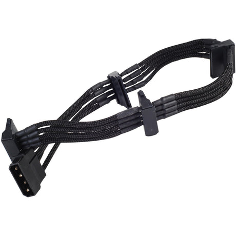 Adaptateur Silverstone 4 broches molex > 4x 15 broches sata (noir, pp07-btsb)