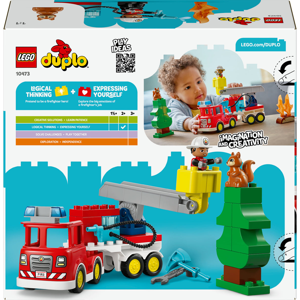 Lego Duplo Town 10473 camion de pompiers avec tuyau et pompier