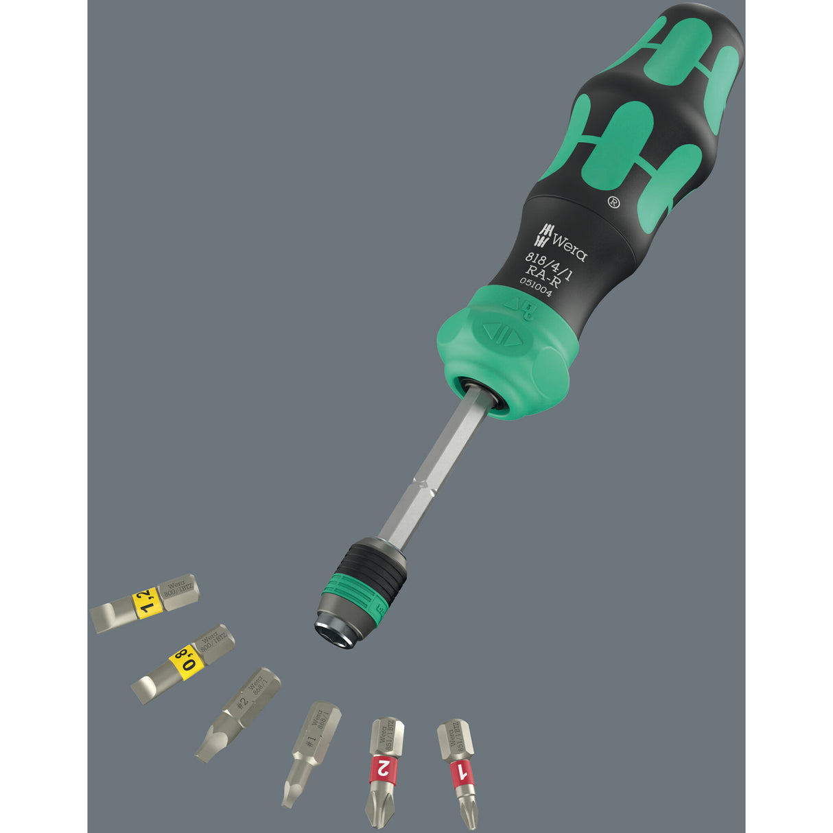 Wera kraftform kompakt 26 ra-r avec étui, jeu d'embouts 6 pièces (noir vert)
