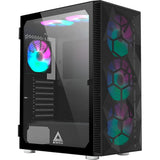 Boîtier tour midi Montech x3 mesh (noir | 3x USB-A | RVB | verre trempé)