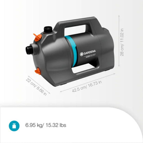 Pompe d'arrosage Gardena 5000 silencieuse (gris foncé turquoise, 9080-20)