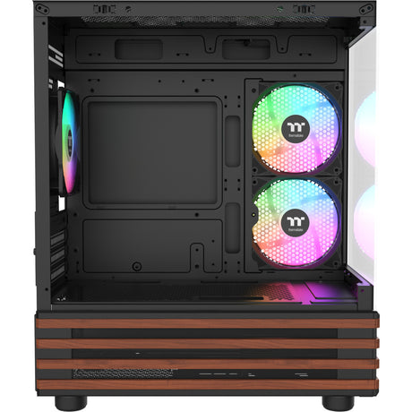 Boîtier mini tour Thermaltake view 170 ws argb (couleur bois noir | 2x usb-a | rgb | fenêtre)