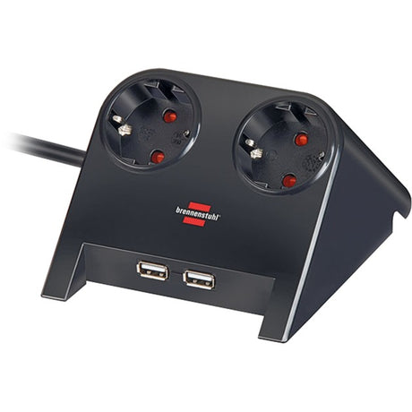 Multiprise de table brennerstuhl chargeur usb 1,8m noir