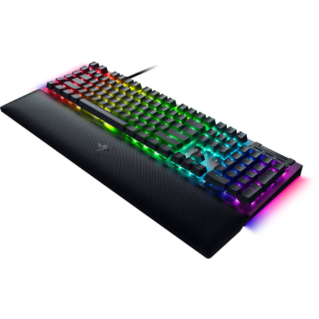 Razer blackwidow v4, clavier de jeu (noir, disposition américaine, jaune, LED RVB, abs double shot)
