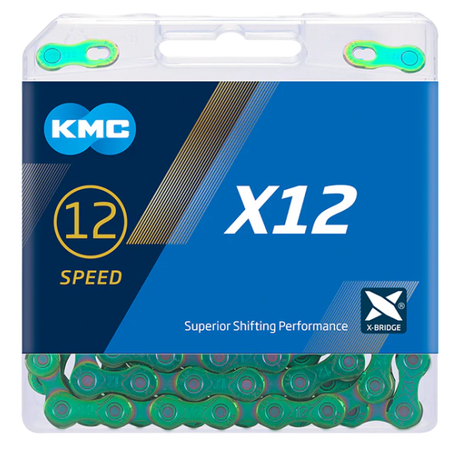 Chaîne Shimano kmc x12 cirée 126 maillons - vert aurore