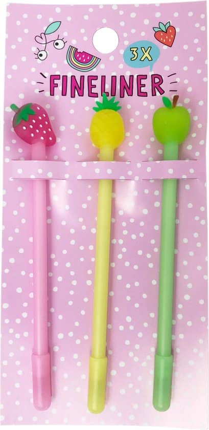 Van der Doelen 3 fineliners fruits amusants d'été