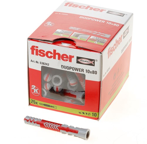 Fischer duopower 10x80 25 pièces - 538242