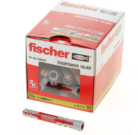 Fischer duopower 10x80 25 pièces - 538242