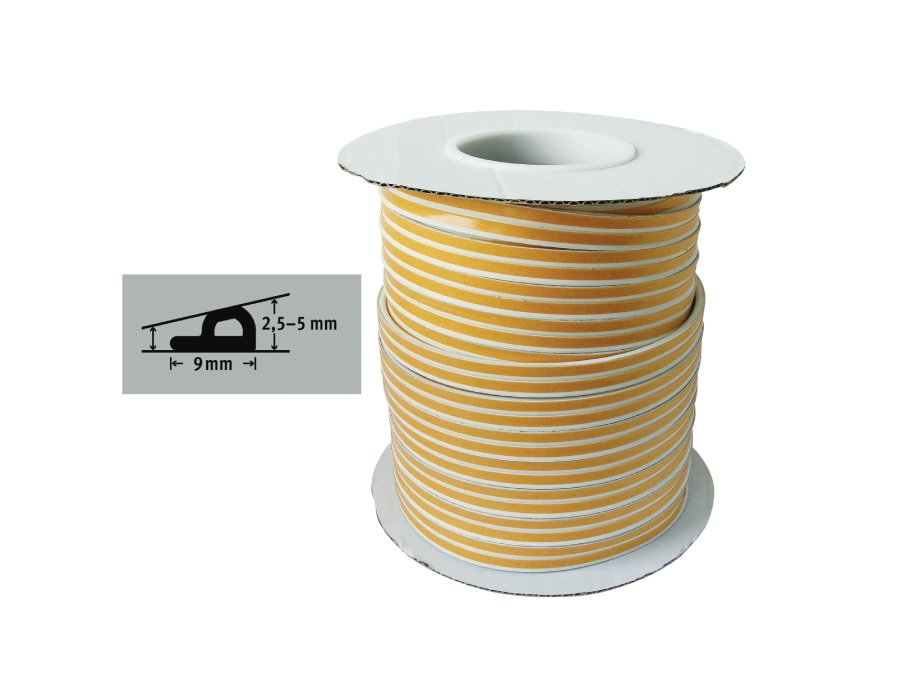 Bande de tirage Fix-o-moll - profil p - 100 m x 9 mm - 2,5-5 mm - blanc