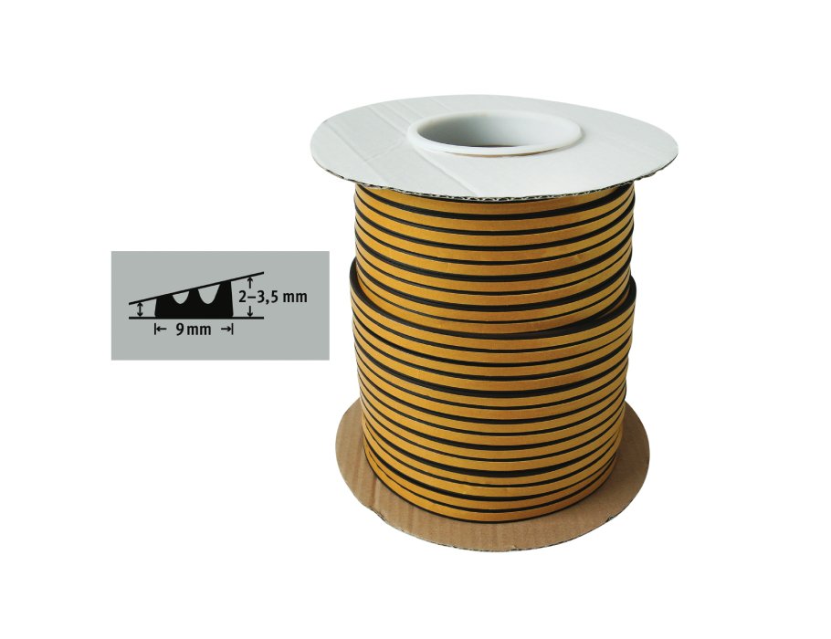 Bande de tirage Fix-o-moll - profil e - 100m x 9 mm - 1-3,5mm - noir