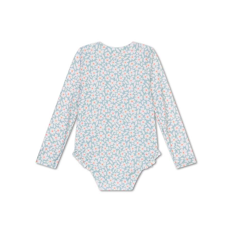 S'épanouir | maillot de bain UV fille vert à manches longues