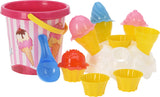 Seau de plage gratuit et facile avec glaces 11 pièces rose